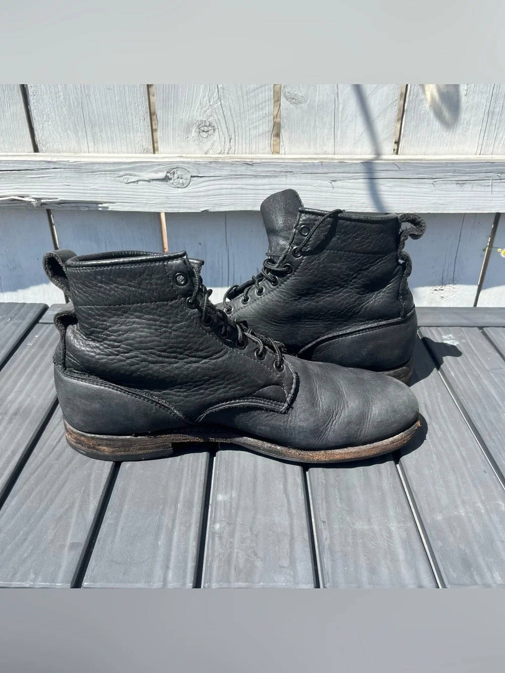 Wings + Horns x Dayton Service Boots Black Leather Size 9.5 EE